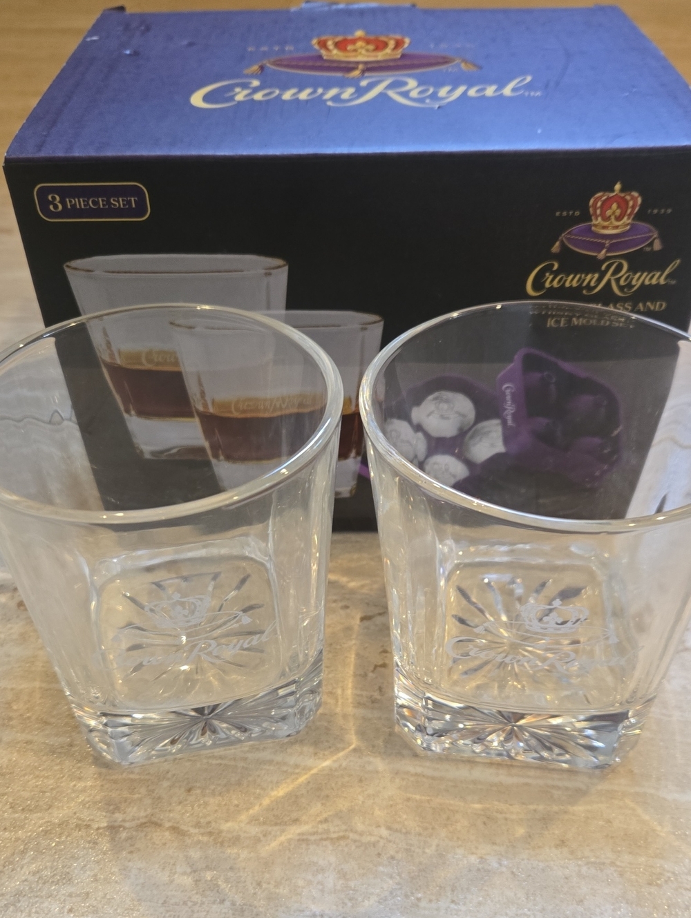 Set of Two Crown Royal Whiskey Glasses